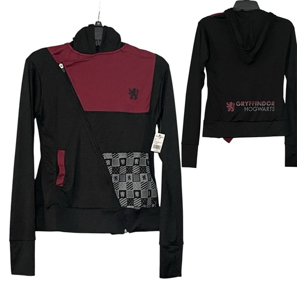 NWT! Harry Potterter Hogwarts Gryffindor Quidditch Sports Zip Up Hoodie Jacket - Picture 2 of 16